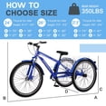 thumbnail image 3 of MOPHOTO 24" Mountain Tricycle 7 Speed Adult Cruiser Trike, Cargo Basket, Blue Adult Tricycle, 3 of 8