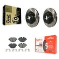 thumbnail image 1 of Transit Auto Rear Coated Drilled Slotted Disc Brake Rotors and Semi-Metallic Pads Kit for Car BMW X3 X4 KDS-101062, 1 of 11