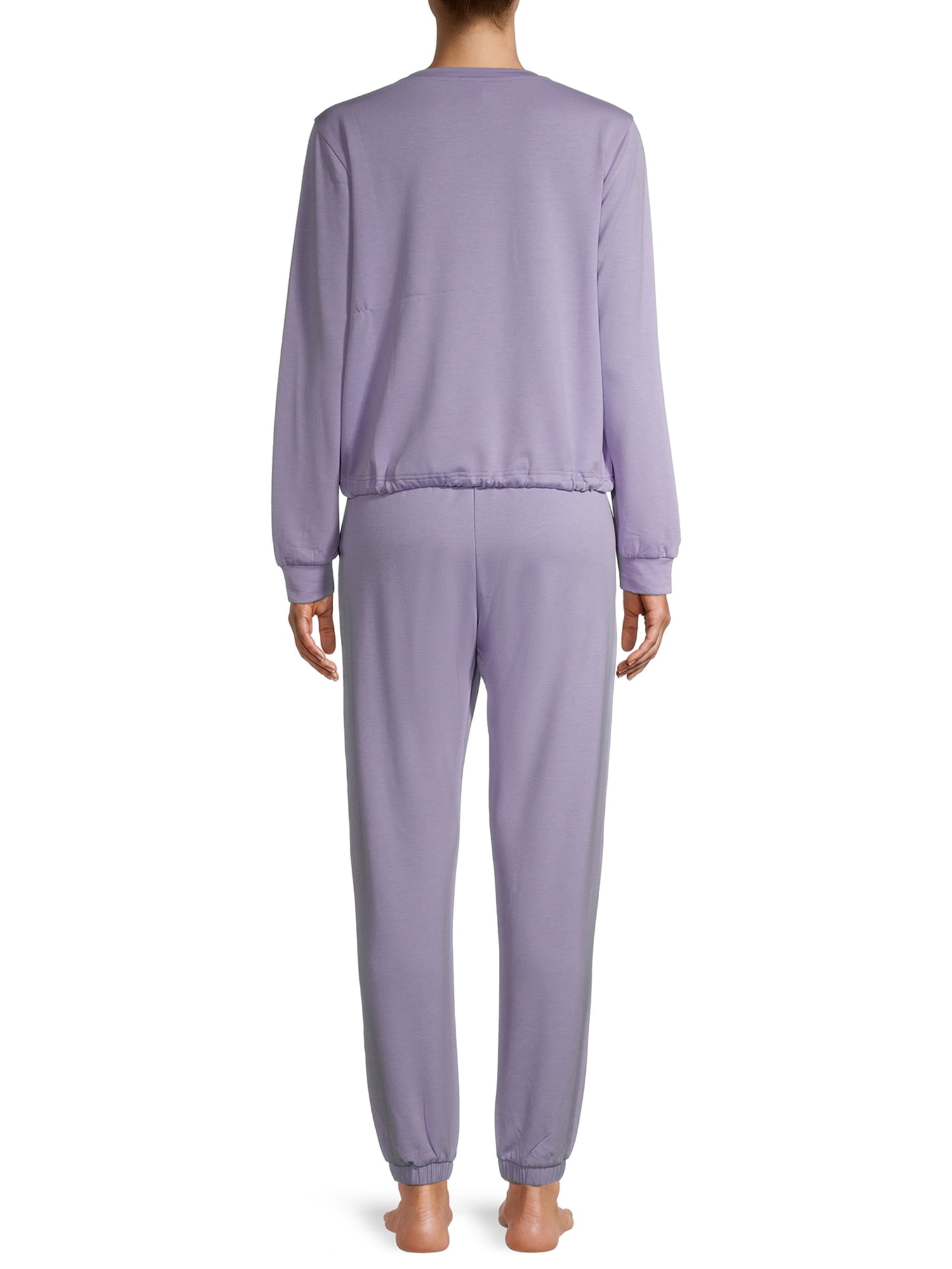 Lissome Women's and Women's Plus L/S French Terry 2-Piece PJ Set