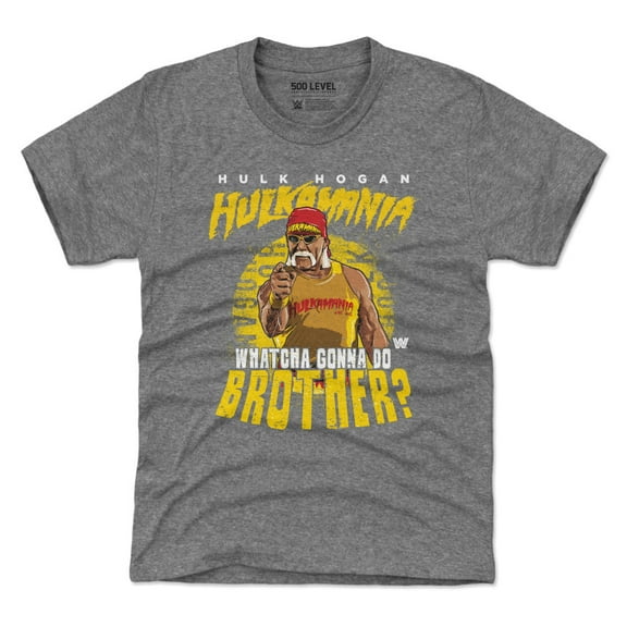 Youth 500 Level Heather Gray Hulk Hogan Whatcha Gonna Do Brother? T-Shirt