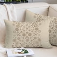 thumbnail image 2 of Japanese Throw Pillow Covers, Beige Farmhouse Retro Floral Leaf Pattern Soft Breathable Pillow Cases with Invisible Zipper for Sleeping, Small Pillowcases for Couch Bed Sofa Chair 16x24 Inches, 2 of 9