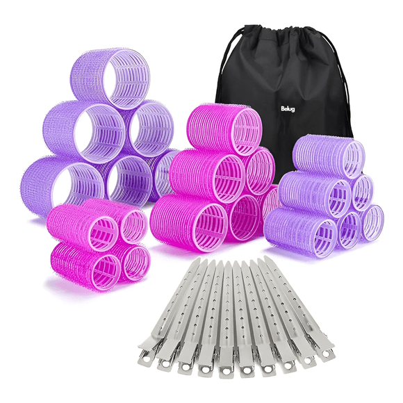 33 pzs Rulos Tubos Plástica Para Cabello Autoadheribles Belug, Multicolor