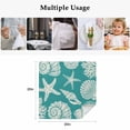 thumbnail image 5 of Teal Green Starfish Coastal Cloth Napkins, Shell Summer Beach Nautical Washable and Reusable Dinner Napkins Set of 2, Table Napkin for Kitchen Party Birthday Wedding Hotel Housewarming 20"x20", 5 of 9