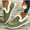 thumbnail image 6 of Womens Winter Flat Fluffy Snow Ankle Boots,Warm Faux Fur Lining Anti-Slip Slip on Loafer Casual Outdoor Plush Loafers Booties (Green,41), 6 of 9