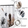 thumbnail image 5 of Grey Floral Shower Curtain, Grey Brown Pink Watercolor Flower with Butterflies Modern Minimalism Bathroom Curtain Home Decor Waterproof Fabric Machine Washable with 12 PCS Hooks,72" Wx84 L, 5 of 6