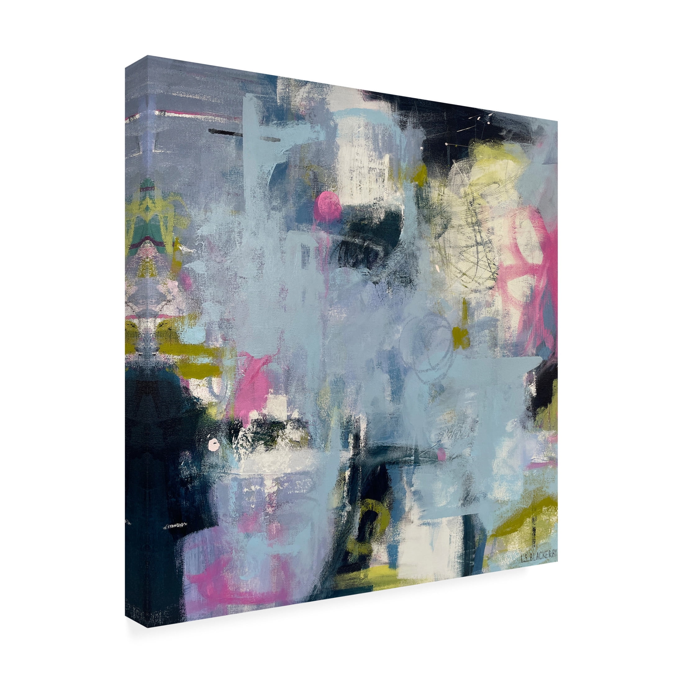 Canvas Wall Art - Linda S. Blackerby 'Midnight Stars' Wall Art for Living Room, Bedroom, or Office Décor by Trademark Fine Art - 35 x 35 Inches