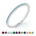 thumbnail image 1 of Anillo de bodas clásico JeenMata con detalles pavé de 0,25 quilates de corte redondo, piedra natal de diciembre, chapado en oro blanco, 1 of 6