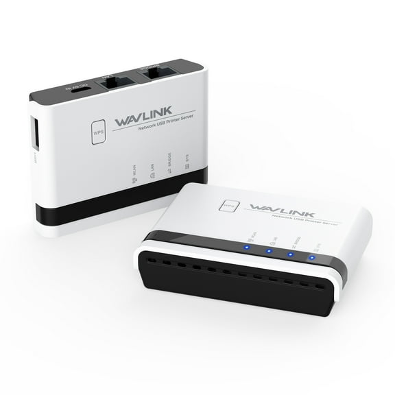 WAVLINK USB Wireless Print Server, WiFi Print Server with 10/100Mbps LAN/Bridge, 480Mbps USB2.0, Support Wired/Wireless/Standalone Modes, Compatible All RAW-supported Printers