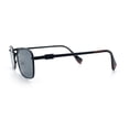 thumbnail image 6 of Retro Hipster Narrow Rectangle Metal Rim Dad Fashion Sunglasses [All Black], 6 of 8