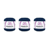 Aunt Lydia Classic Navy Crochet - 3 Pack of 350y/320m - Cotton - Gauge 10 - Crochet