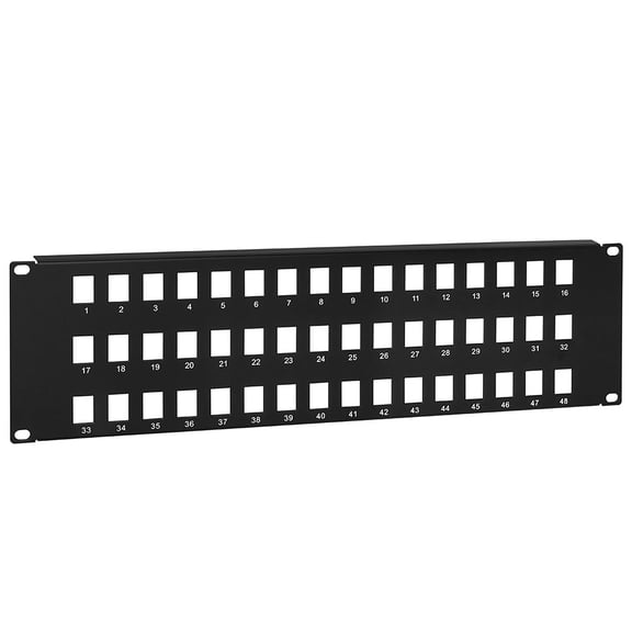 ACCL Blank Keystone Patch Panel, 48 port, 19" x 3U, 1 Pack