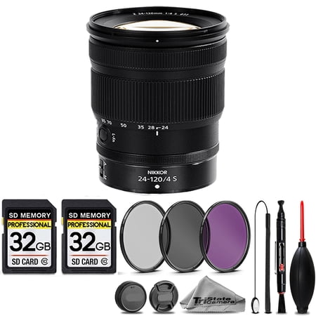 Nikon NIKKOR Z 24-120mm f/4 S Lens +3PC FILTER + 64GB STORAGE BUNDLE KIT