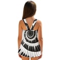 thumbnail image 2 of Tutolipy Piano Key Spiral Design One Piece Swimsuit, Skirted Bathing Suit Sleeveless Bathing Suit, Cute for Beach Vacation, Size 12-13 Years, 2 of 8