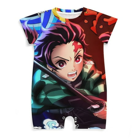 

Demon Slayer Baby Romper Anime Romper for Baby Short Sleeve Pajamas for Baby Boy Girl Jumpsuits Sleep And Play 3-24 Months