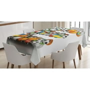 Ambesonne Letter E Tablecloth Rectangular Table Cover, Sports Name Initials, 60"x84", Multicolor