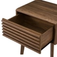 thumbnail image 5 of Contemporary Modern Urban Designer Bedroom Nightstand Accent Table, Wood, Natural Walnut Brown, 5 of 7