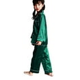 thumbnail image 7 of Little Boys little Girls Button Down Pajamas Kids Solid Long Sleeve Top Long Pant Sleepwear 3-10T, 7 of 7