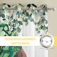 thumbnail image 6 of Sage Green Black Women Kitchen Curtains Window Panels, Spring Eucalyptus Leaves Insulated Window Treatment Curtain, Grommet Curtains for Bedroom/Living Room/Bathroom, 2 Piece 27.5"Wx39"L, 6 of 8