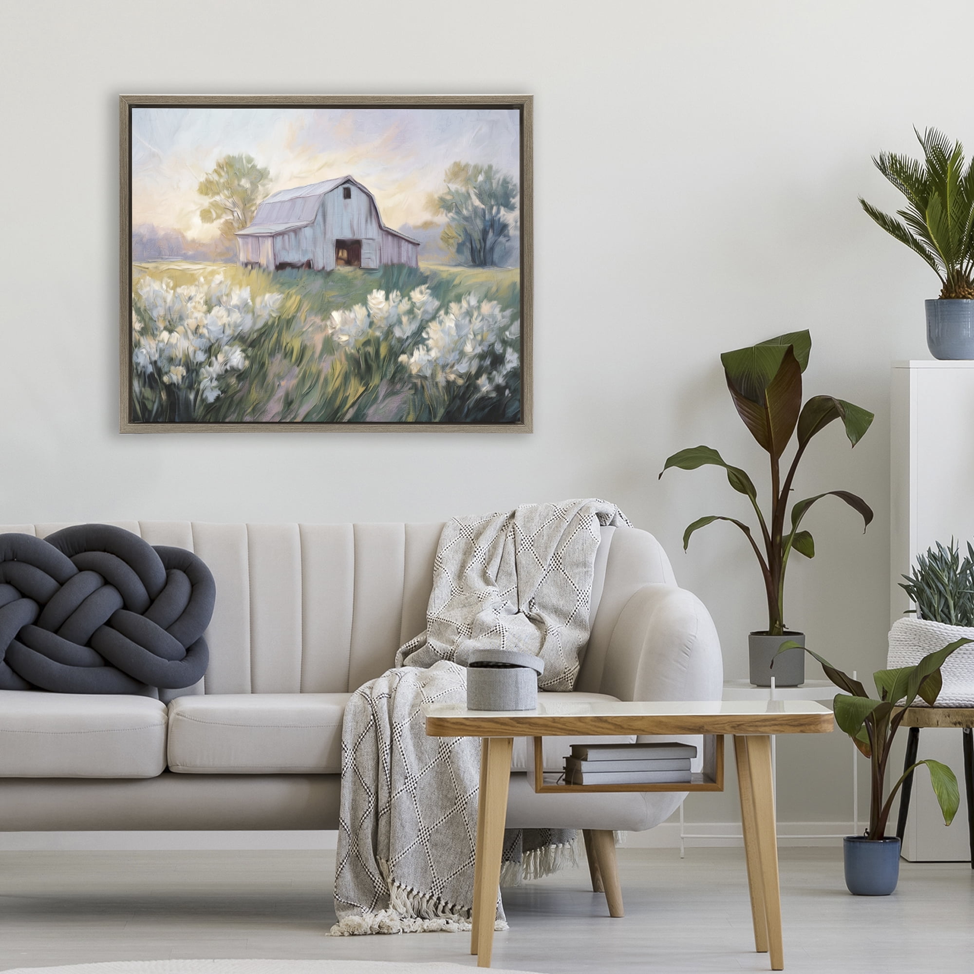 Stupell Industries Secluded Barn Landscape Brown Framed Floater Canvas Wall Art, design by Kim Allen