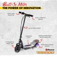 thumbnail image 3 of Razor Power Core E100 Aluminum Deck Electric Scooter, Age 8+, 11 Mph, 60-Min Run, Purple, 3 of 12