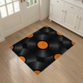 thumbnail image 3 of ODIKA 3'x5' Washable Area Rug Minimalist Music Retro Concentric Disc Motif Groove Vinyl Record Refined for Hallway, Laundry Room, Non-Slip, Flatweave, Easy Care, 3 of 7