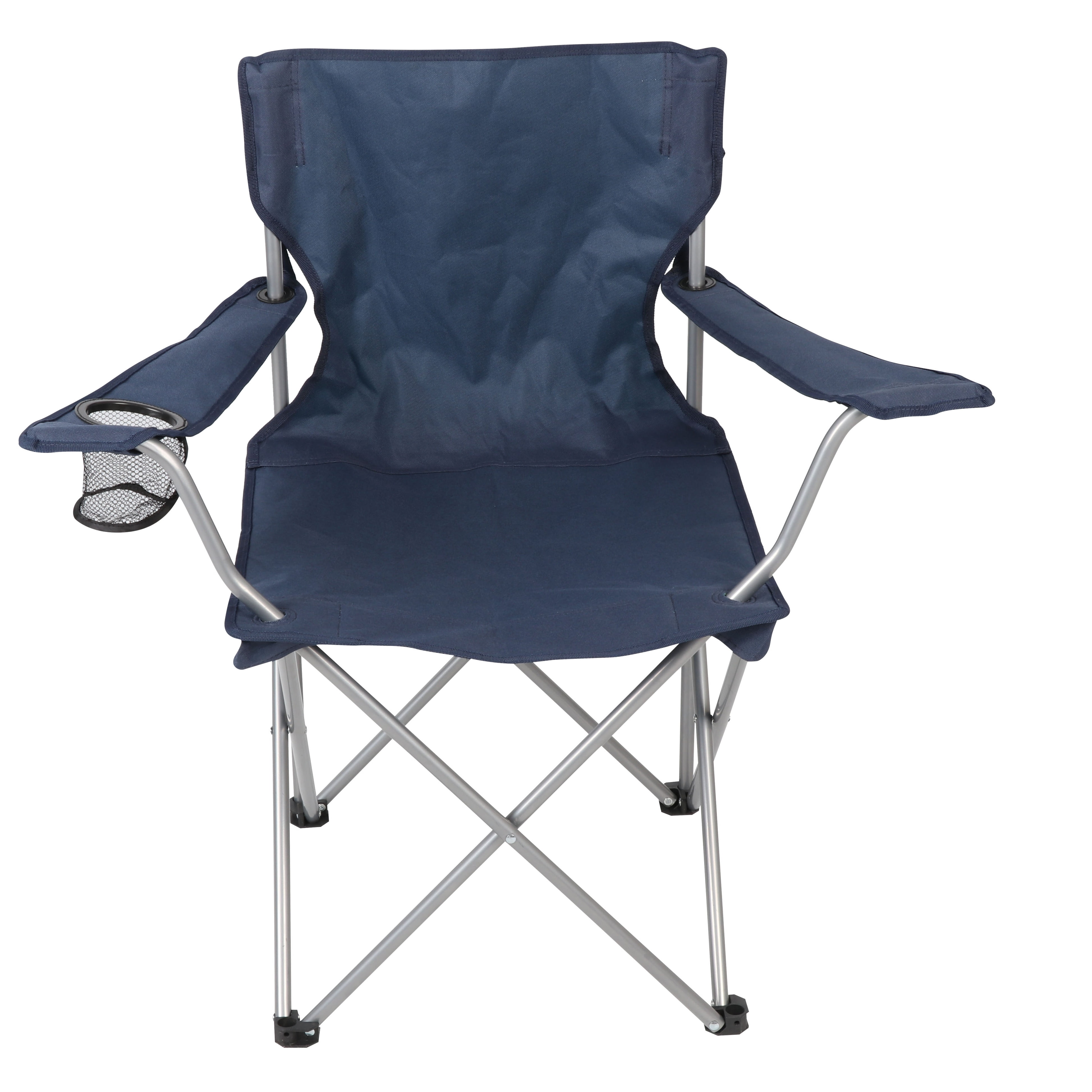 Ozark Trail Quad Folding Outdoor Camp Chair with Cup Holder, Blue