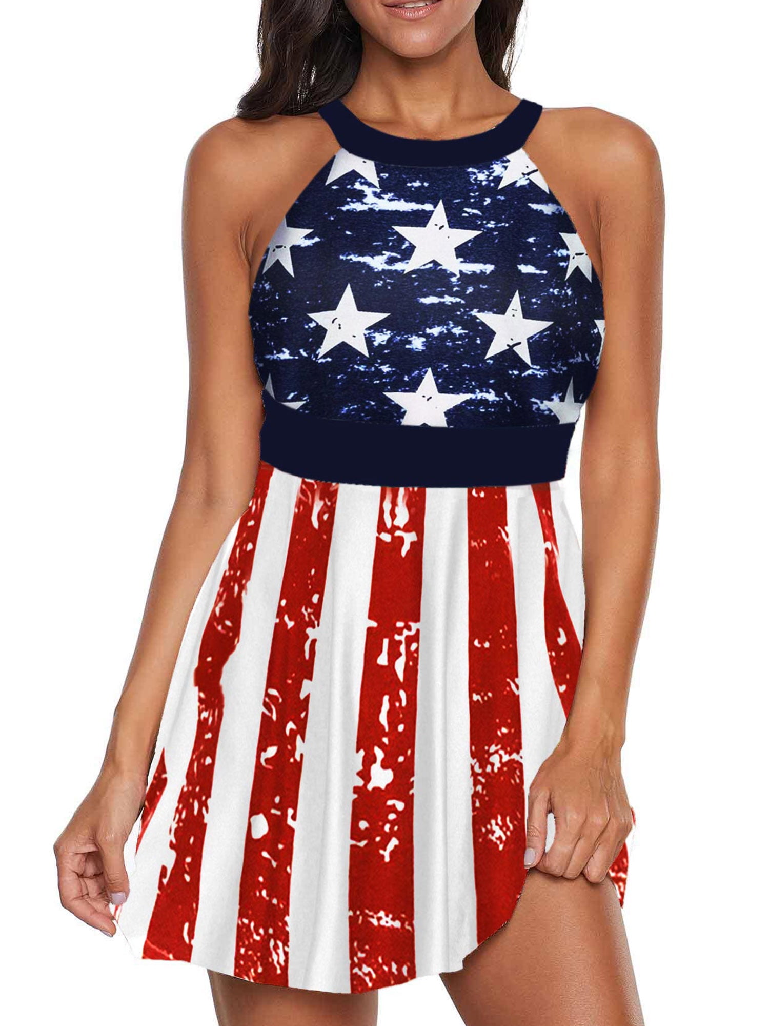 plus size flag bathing suit