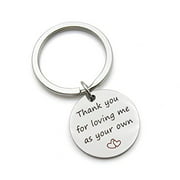 Thank You for Loving me as Your own Mother Father Gift Step mom dad Gift Wedding Stainless Steel Keychain Key Ring