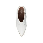 Jessica Simpson Crais Western Platform Heeled Wedges Booties Bright White (5.5, BRIGHT WHITE)