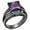 Light Black, variant on Women IP Black Stainless Steel Ring with AAA Grade CZ in Amethyst - Size 5