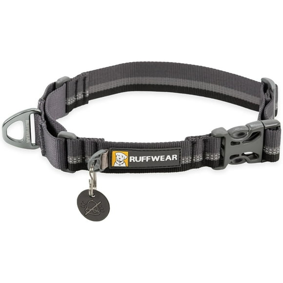 shiyou-, Web Reaction Dog Collar, Martingale Collar for On-Leash Walking, Basalt Gray, 11"-14"