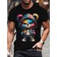 thumbnail image 1 of [3D Bear Print Short Sleeve Tee] Men's 3D Cartoon Bear Print Short Sleeve T-Shirt, Casual Summer Tee for Casual Attire And Vacation, 1 of 5