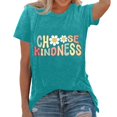 thumbnail image 3 of Trendfront Womens Choose Kindness T Shirts Crewneck Graphic Casual Short Sleeve Loose Fit Tops Trendy Fashion Tee Pullover Daily Outfits, 3 of 5