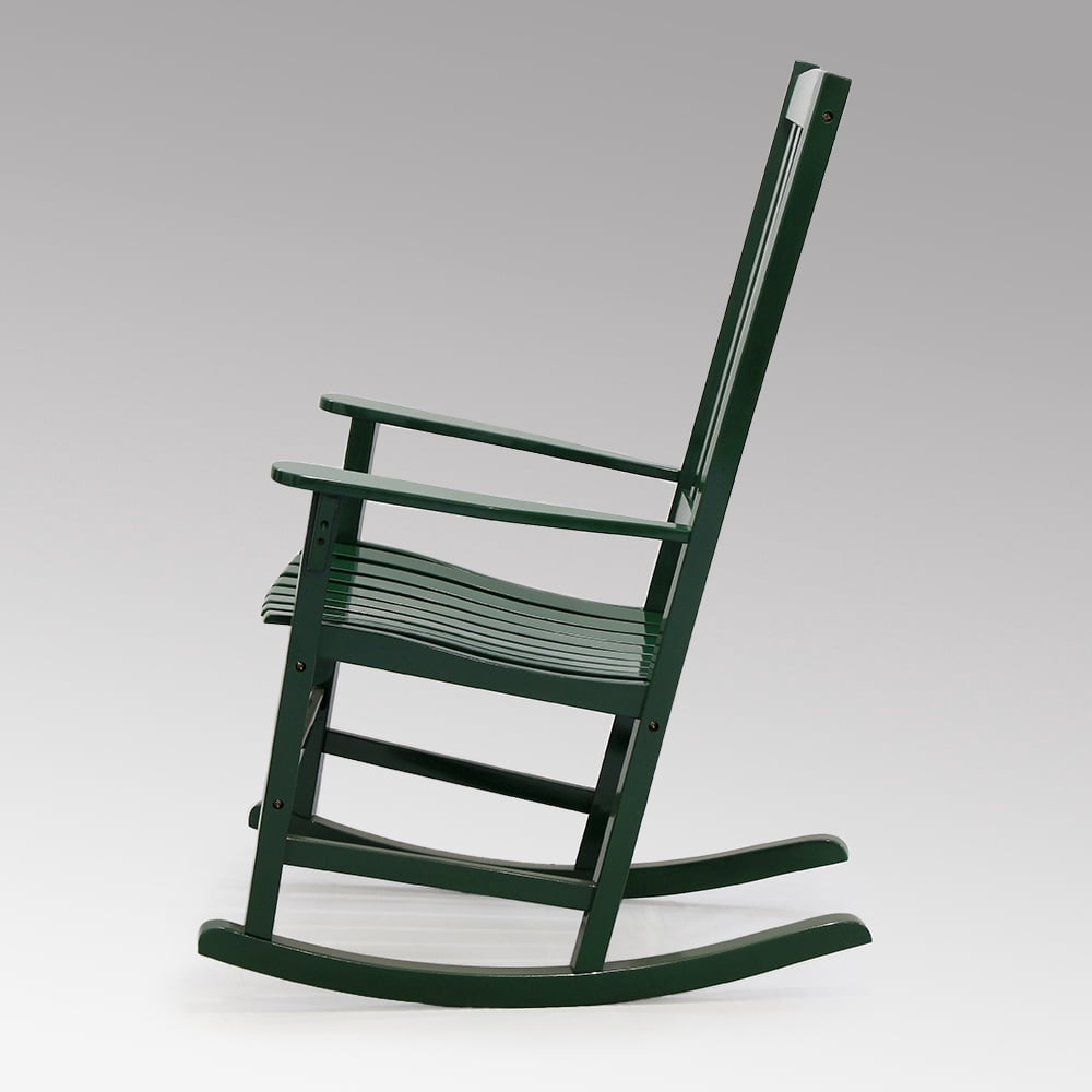 Monstay Solid Wood Outdoor Rocking Chair, Hunter Green