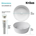 thumbnail image 5 of KRAUS Viva Round White Porcelain Ceramic Vessel Bathroom Sink with Pop-Up Drain, 15 3/4 in. D x 5 3/8 in. H, 5 of 16