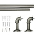 thumbnail image 3 of 1" Metal Industrial Pipe Curtain Rod, Antique Pewter, 36-72", 3 of 3