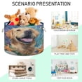 thumbnail image 4 of WOBOGO Happy Dog Toy Storage Basket 20×14in Canvas Laundry Hamper for Living Room Kids Room Bathroom Organizer, 4 of 6