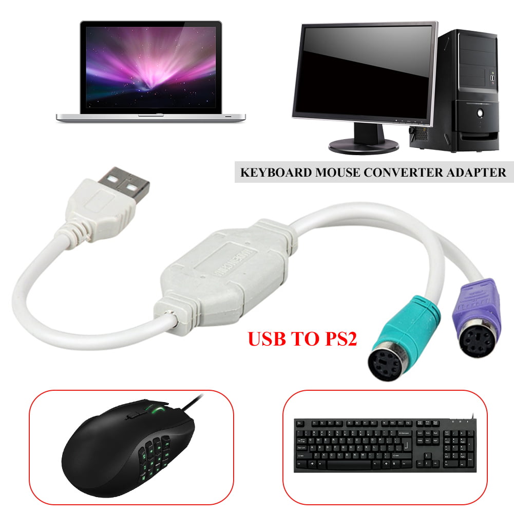 USB To PS/2 Cable Adapter Converter For Mouse Keyboard 