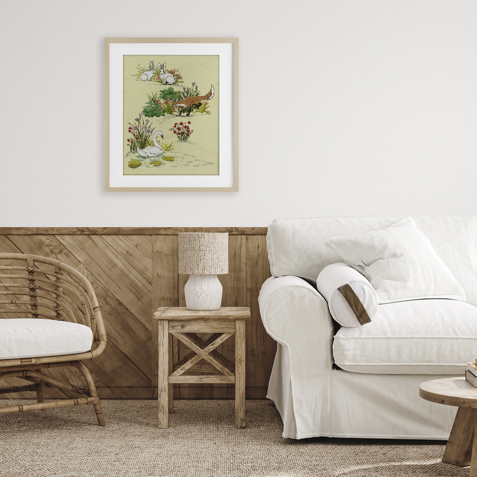 Stupell Industries Animals In Nature Scenes Birch Framed Print Under Glass, design by Grace Popp