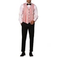 thumbnail image 2 of INSPIRE CHIC Business Vest for Men's Slim Fit V Neck Sleeveless Striped Prints Waistcoat S Light Red, 2 of 5