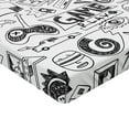 thumbnail image 2 of Ambesonne Video Games Fitted Sheet 2 Pcs Set, Sketch Style Gaming, California King, Black White, 2 of 3