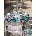 thumbnail image 5 of Dmask Seamless Vector Pattern Round Tablecloth with Zipper,Waterproof Table Cloth with Umbrella Hole Patio Tablecloths for Outdoor Tables,Vintage Ornate Style Washable Spillproof Table Cover, 5 of 6