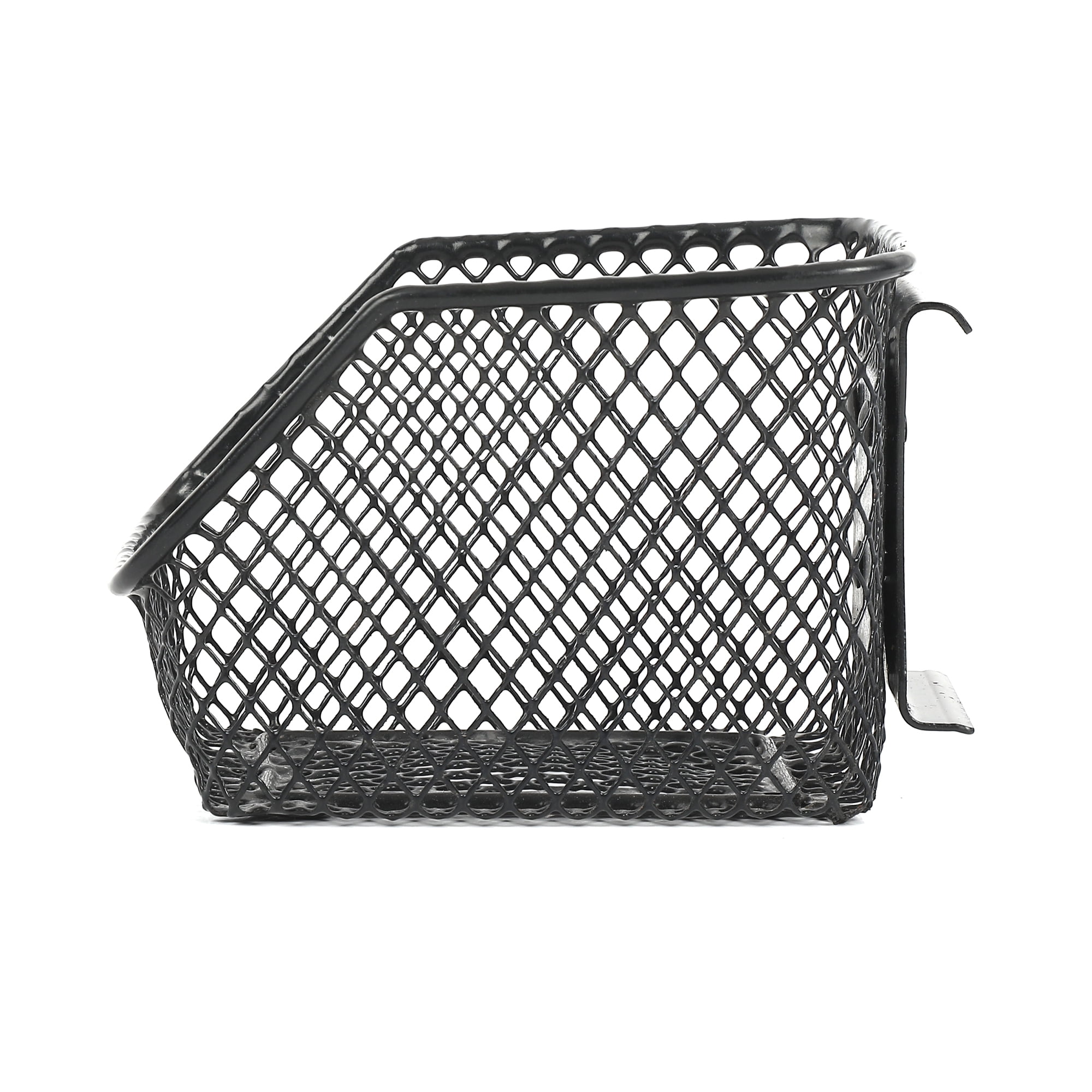 Hyper Tough 4 in Metal Mesh Basket for Snap Rail System, Black, Model 5544