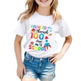 thumbnail image 1 of GDREDA Girl Vêtements Fille Garçon et Fille Mode Décontractée Imprimé Col Rond Ample Manches Courtes T-Shirt Haut Mode Hauts pour Trendy Blanc, 11-12 Ans, 1 of 4