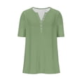 thumbnail image 6 of Women’s Short Sleeve V Neck Button Down Casual Loose Fit Top Soft Lightweight Basic Pullover Blouse Shirt for Daily Wear, 6 of 6