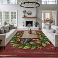 thumbnail image 5 of Rectangle Rug 5x8ft Area Rug, July 4th Retro American Star Area Rugs for Living Room Bedroom, Country Star Berry Leaf Wreath Floor Mat Non-Slip Non-Shedding Carpet Indoor Accent Rugs, 5 of 9