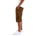 thumbnail image 5 of Men's Multi-Pocket Cargo Shorts Drawstring Waist Loose Fit Casual Work Shorts for Travel and Summer Activities Coffee 3XL, 5 of 10