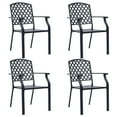 thumbnail image 1 of vidaXL Chaises d'Extérieur 4 Pcs Design en Maille Acier Noir, 1 of 4