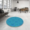 thumbnail image 4 of Ahgly Company Tapis d'Intérieur Rond Lavable en Machine Vert Printemps Moyen Transitionnel, 5 Pieds Rond, 4 of 7