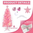 thumbnail image 3 of Árbol de Navidad rosa brillante artificial de 1,2 m con adornos, 3 of 6